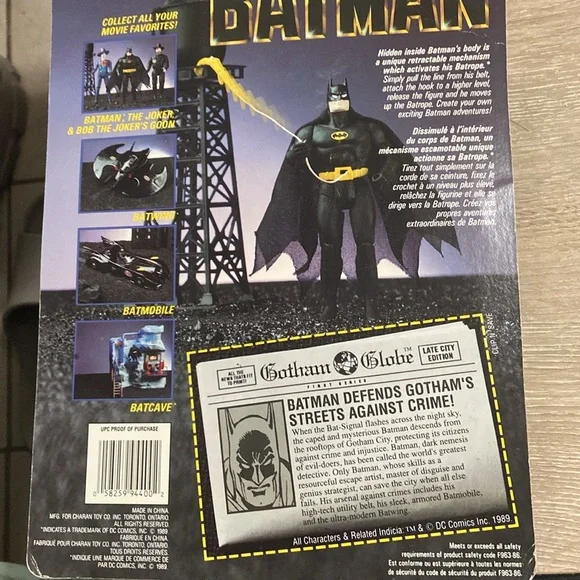 Batman Bat Rope DC Comics 1989 Toy Biz Vintage Action Figure NEW MOSC - Picture 3 of 4